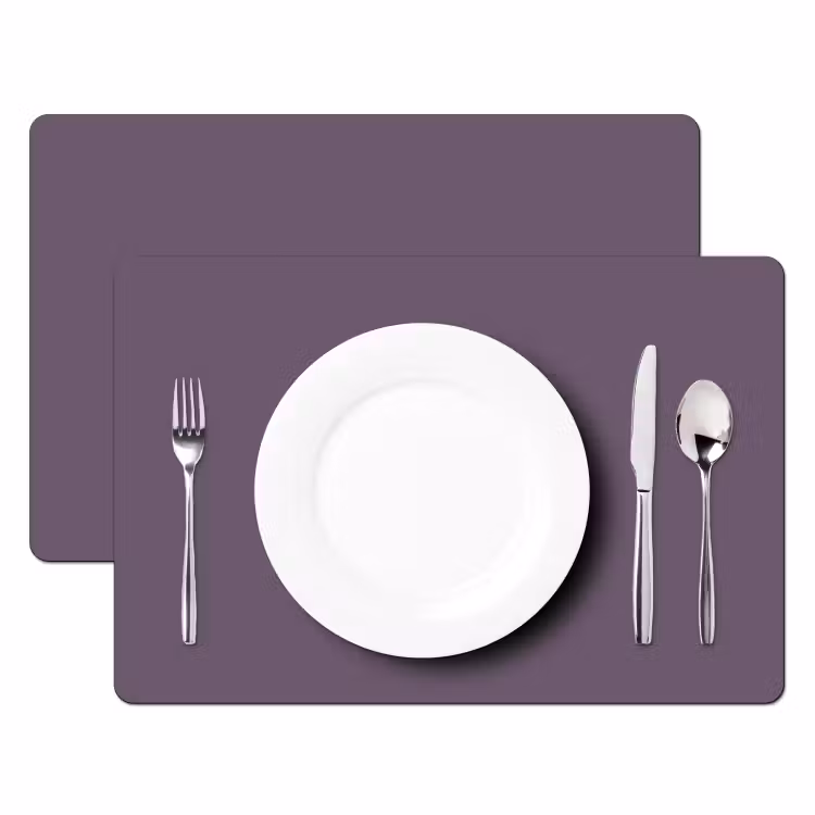 Placemat - 6 stuks - Velvet - Aubergine - Paars — 2