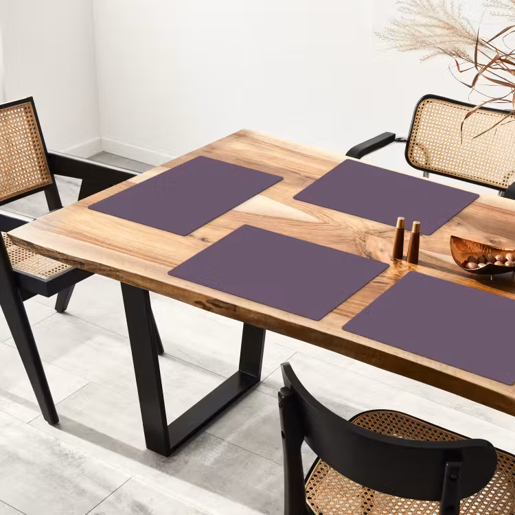Placemat - 6 stuks - Velvet - Aubergine - Paars — 5