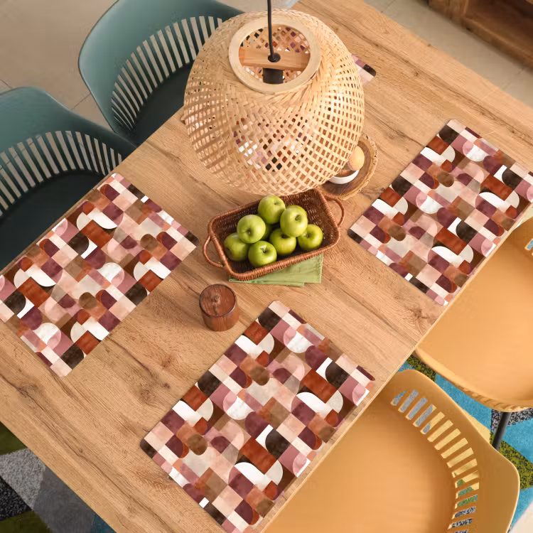 Placemat - 6 stuks - Geometrie - Modern - Retro — 6