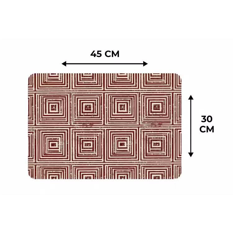 Placemat - 6 stuks - Geometrisch - Patroon - Rood — 3