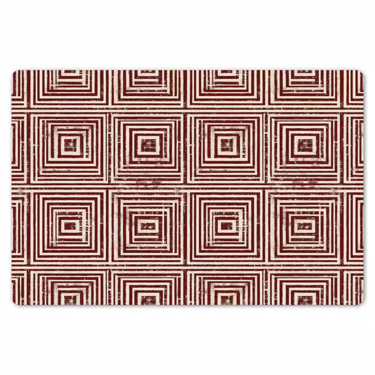Placemat - 6 stuks - Geometrisch - Patroon - Rood — 7