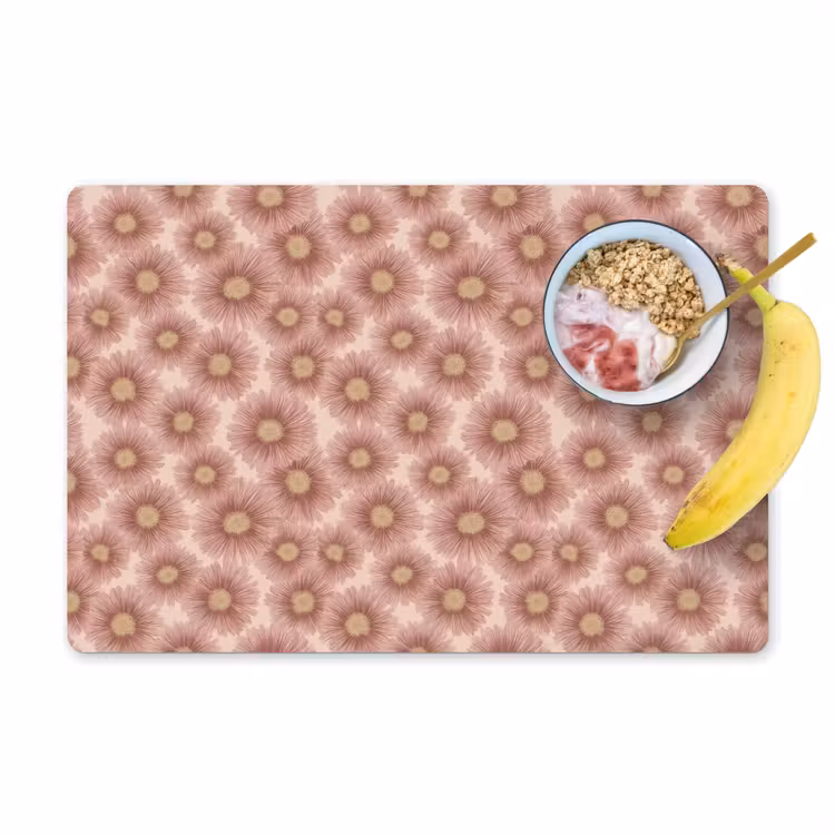 Placemat - 6 stuks - Gerbera - Bloemen - Roze — 1
