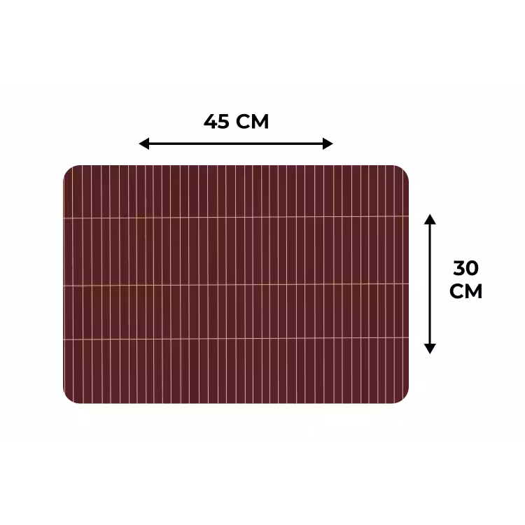 Placemat - 6 stuks - Lijnen - Patroon - Bordeaux — 3