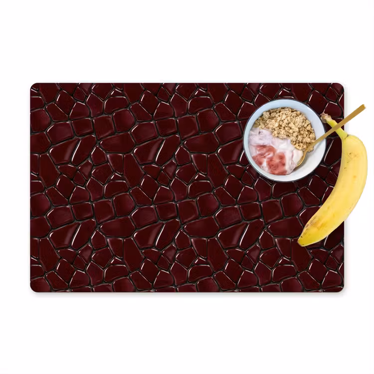 Placemat - 6 stuks - Mozaïek - Tegel - Bordeauxrood — 1