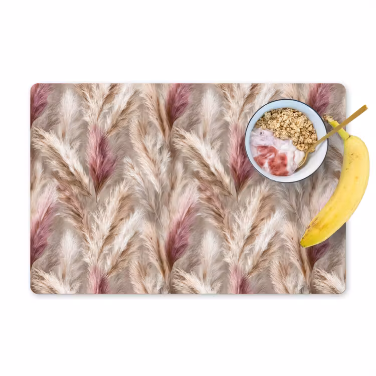 Placemat - 6 stuks - Pampasgras - Pluizig - Kleurrijk — 1