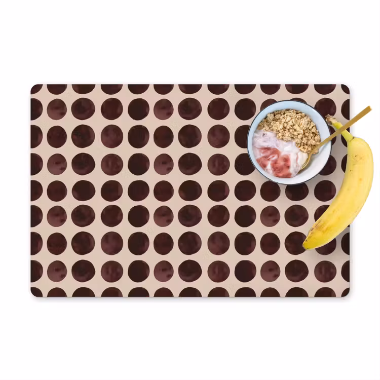 Placemat - 6 stuks - Stippen - Patroon - Bruin — 1