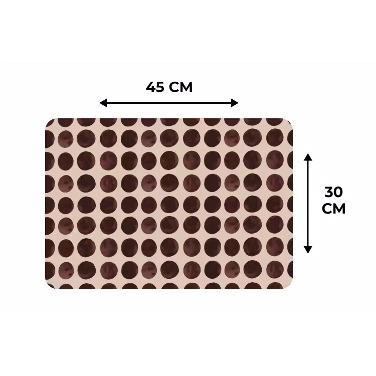 Placemat - 6 stuks - Stippen - Patroon - Bruin — 3