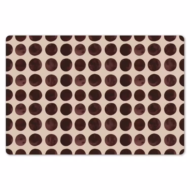 Placemat - 6 stuks - Stippen - Patroon - Bruin — 7