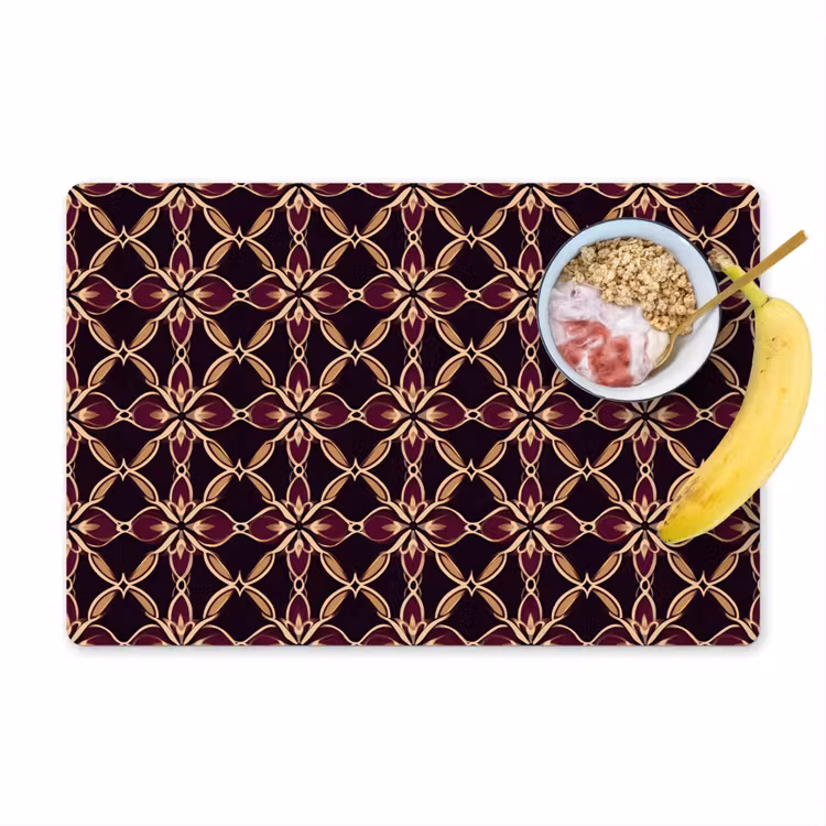 Placemat - 6 stuks - Symmetrisch - Tegel - Burgundy — 1