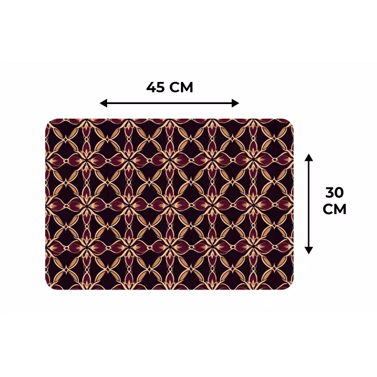 Placemat - 6 stuks - Symmetrisch - Tegel - Burgundy — 3