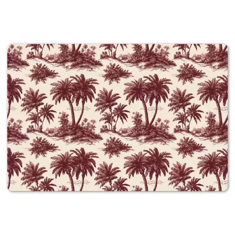 Placemat - 6 stuks - Tropisch - Geometrisch - Bordeauxrood — 7