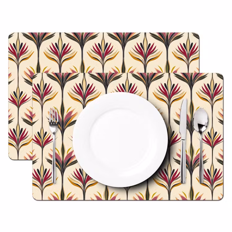 Placemat - 6 stuks - Waaier - Motief - Kleurrijk — 2