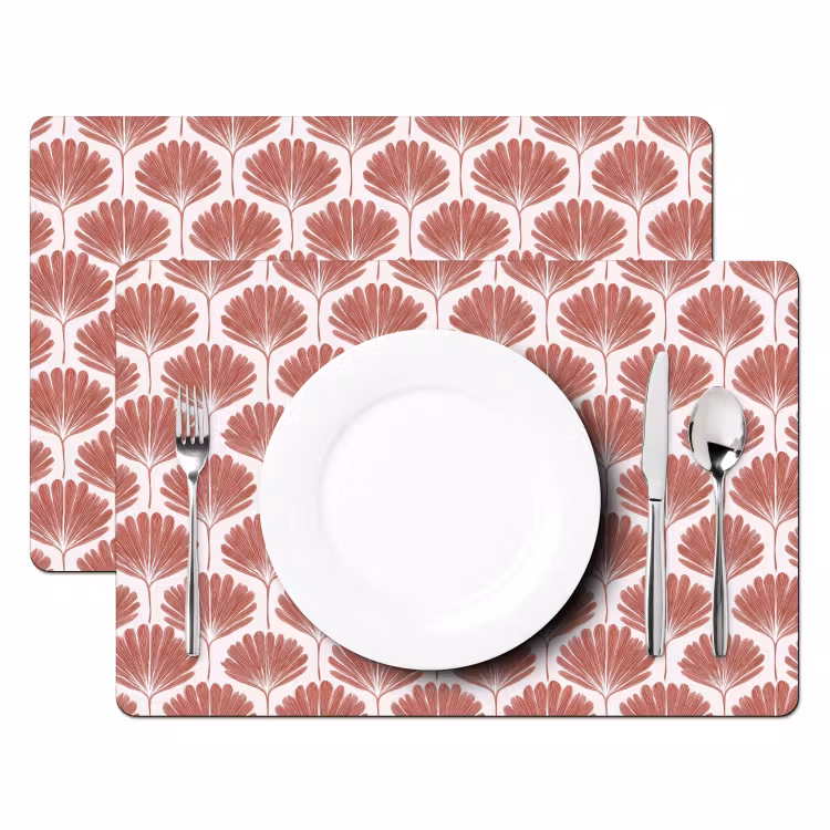 Placemat - 6 stuks - Waaier - Motief - Terra — 2