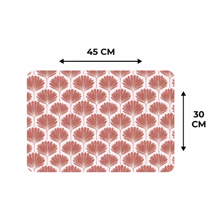 Placemat - 6 stuks - Waaier - Motief - Terra — 3