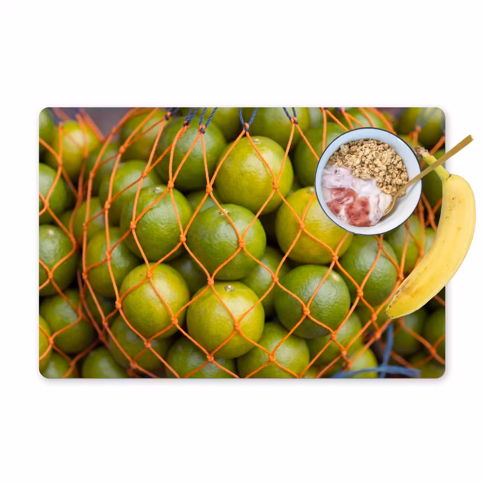 Placemat - 6 stuks - Eten - Net - Groen - Markt — 1