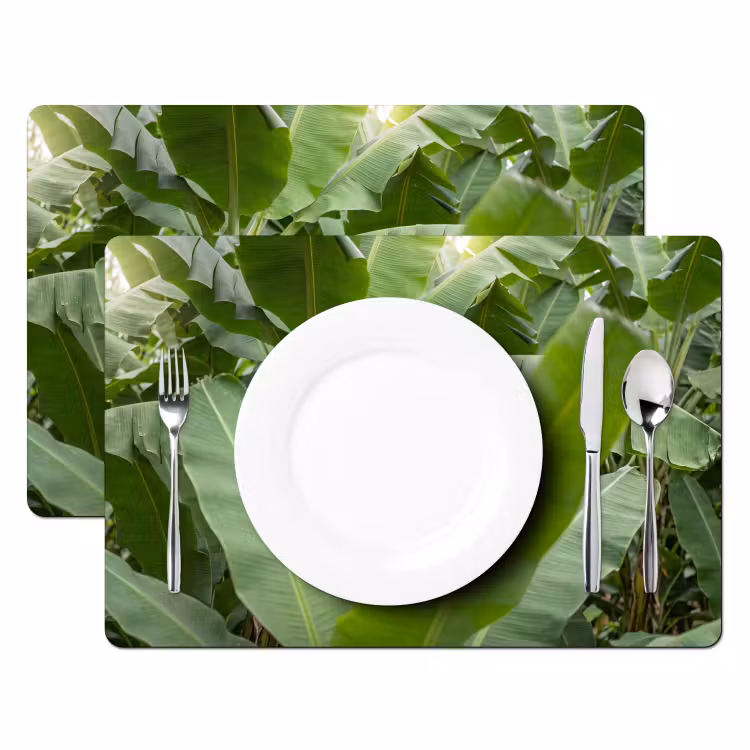 Placemat - 6 stuks - Eten - Bananen - Plantage - Groen — 2