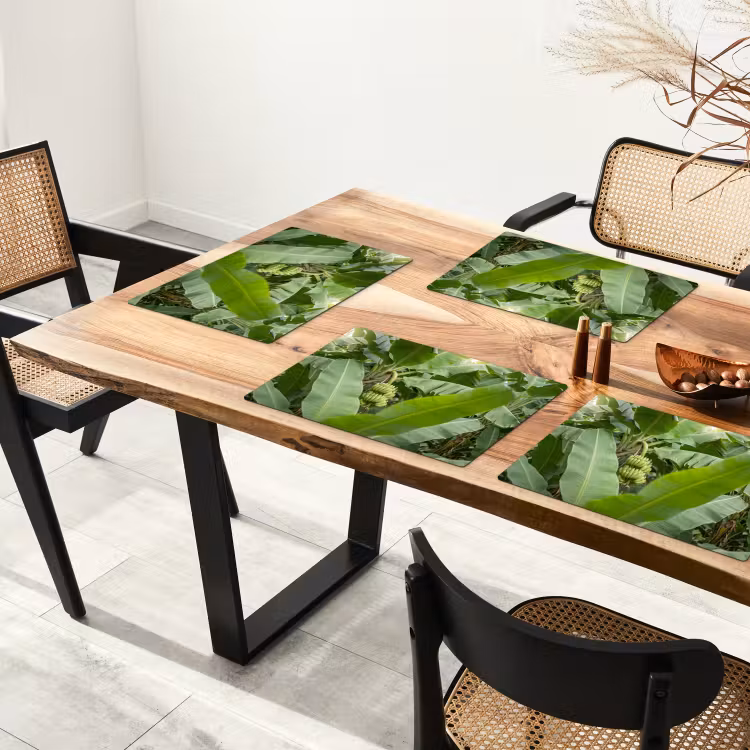 Placemat - 6 stuks - Eten - Bananen - Plantage - Groen — 5