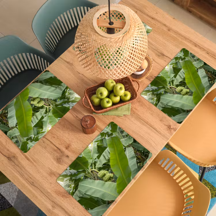 Placemat - 6 stuks - Eten - Bananen - Plantage - Groen — 6