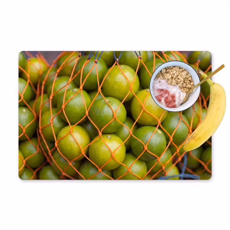 Placemat - 6 stuks - Eten - Net - Groen - Markt — 1