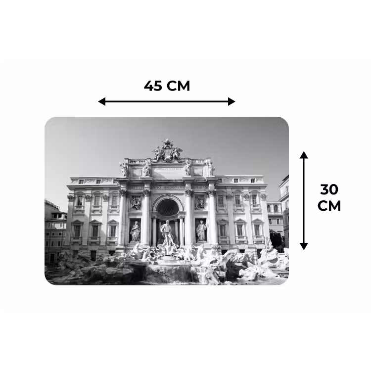 Placemat - 6 stuks - Fontein - Beelden - Architectuur - Zwart-wit — 3