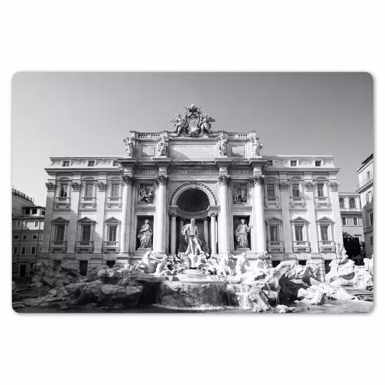 Placemat - 6 stuks - Fontein - Beelden - Architectuur - Zwart-wit — 7