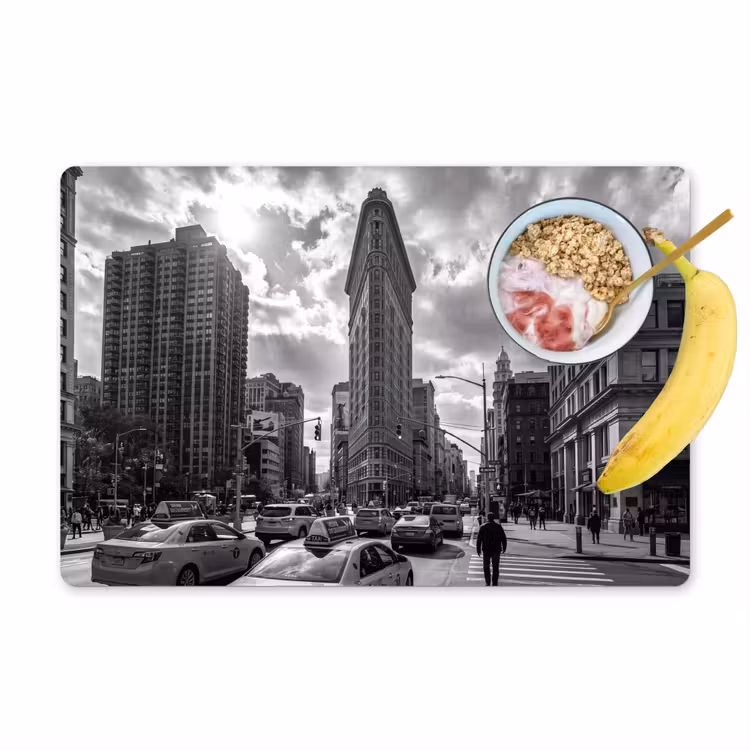 Placemat - 6 stuks - Gebouw - Hoogbouw - Stad - Architectuur - Zwart-wit — 1