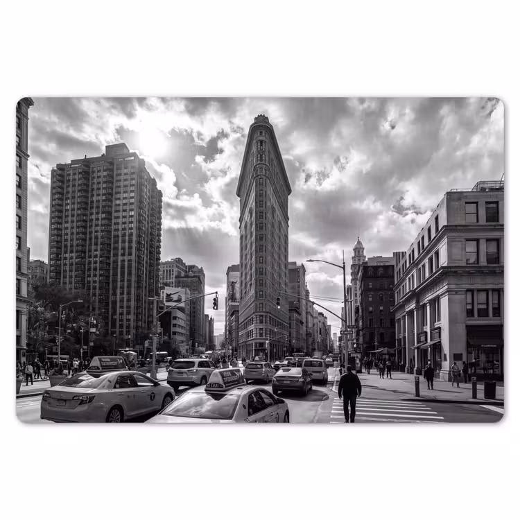 Placemat - 6 stuks - Gebouw - Hoogbouw - Stad - Architectuur - Zwart-wit — 7
