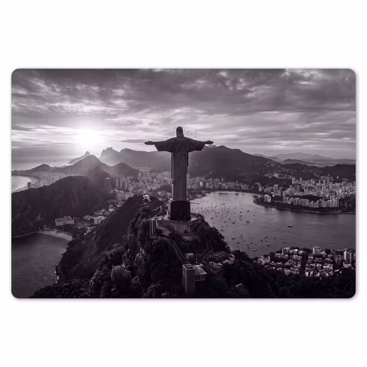 Placemat - 6 stuks - Monument - Stadsgezicht - Landschap - Zwart-wit — 7