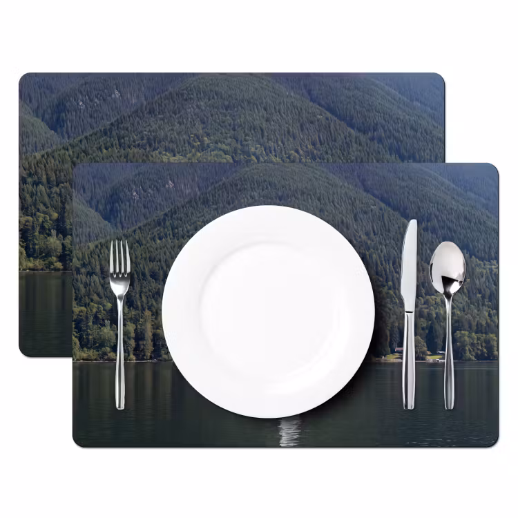 Placemat - 6 stuks - Zeilboot - Water - Bergen - Natuur - Groen — 2