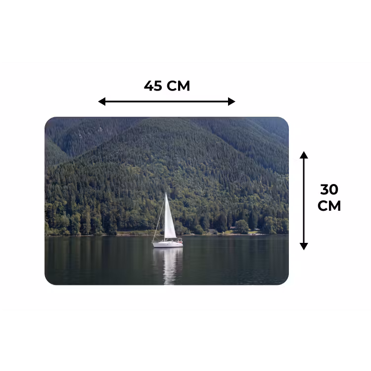 Placemat - 6 stuks - Zeilboot - Water - Bergen - Natuur - Groen — 3