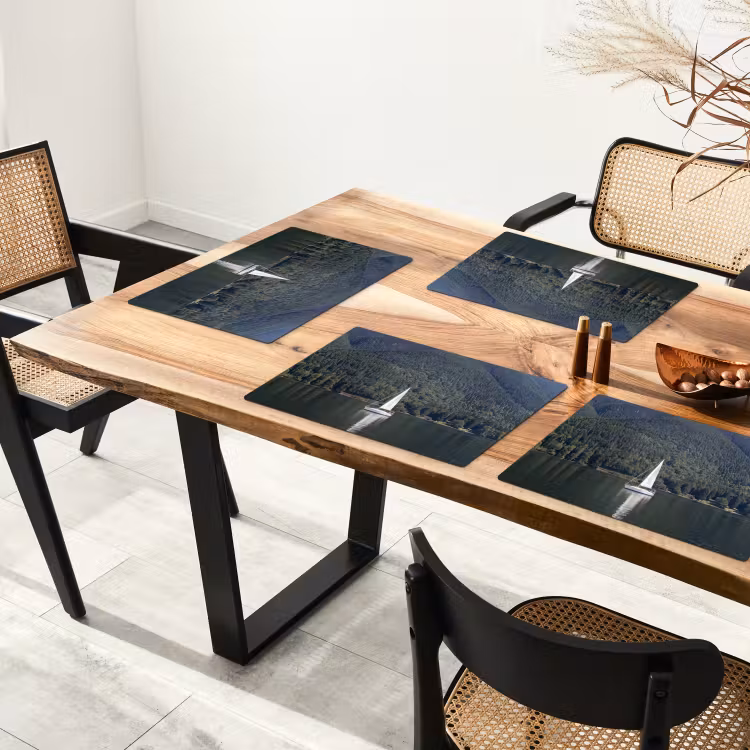 Placemat - 6 stuks - Zeilboot - Water - Bergen - Natuur - Groen — 5