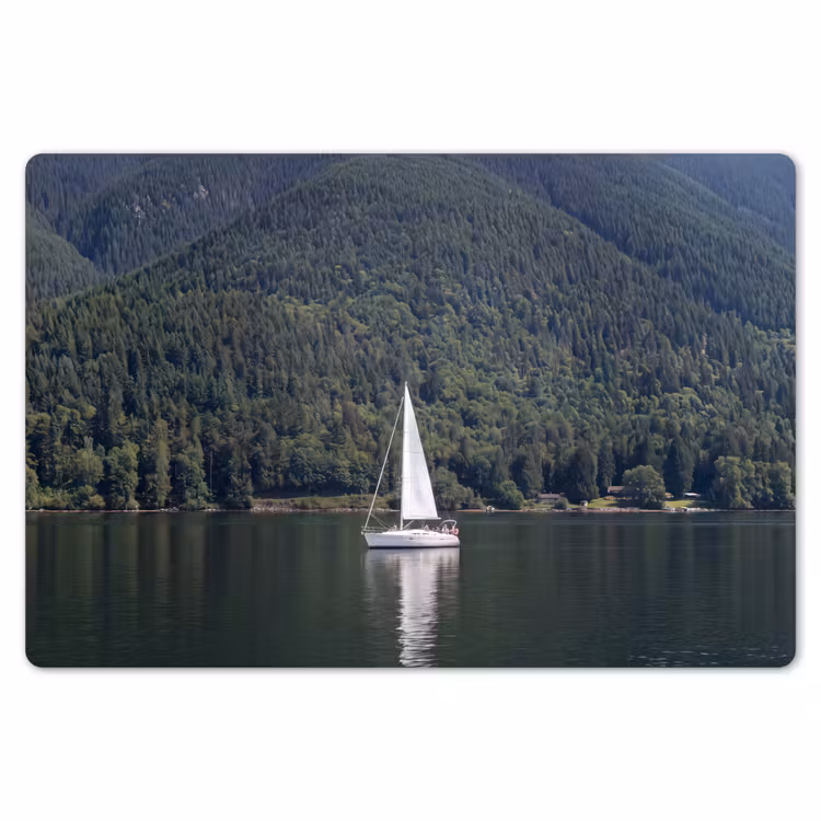Placemat - 6 stuks - Zeilboot - Water - Bergen - Natuur - Groen — 7