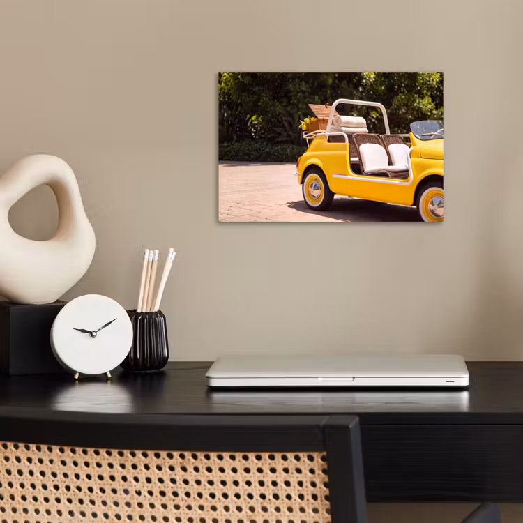 Poster - Auto - Picknick - Zomer - Geel — 2