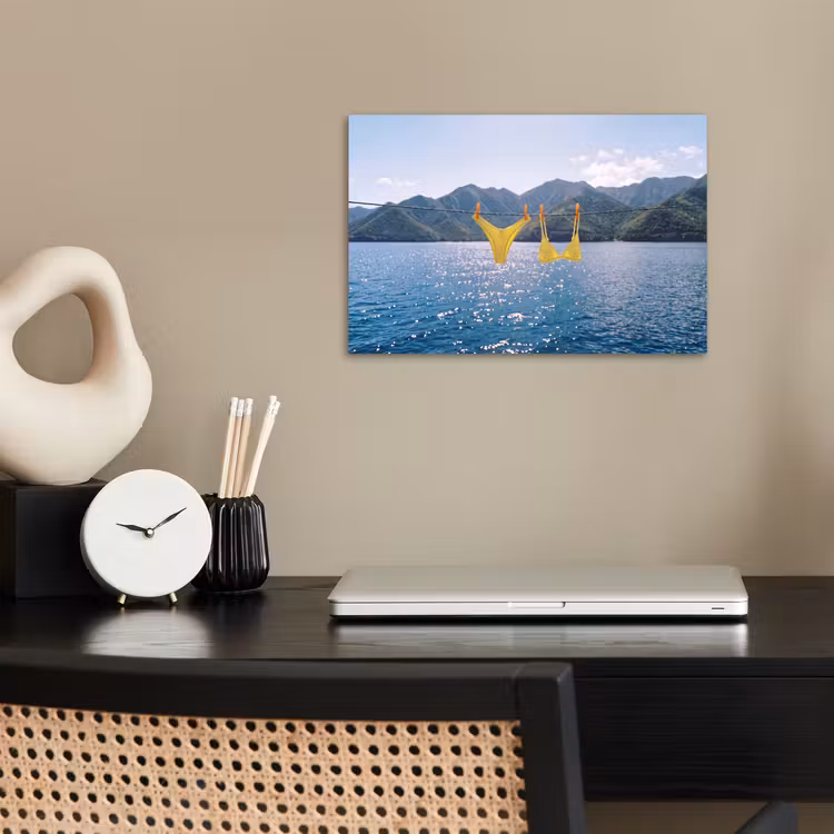 Poster - Badmode - Bikini - Zee - Bergen - Geel — 2