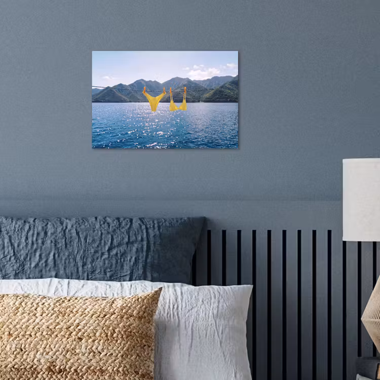 Poster - Badmode - Bikini - Zee - Bergen - Geel — 3