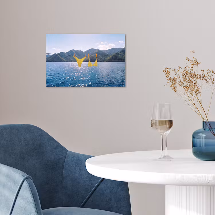 Poster - Badmode - Bikini - Zee - Bergen - Geel — 4