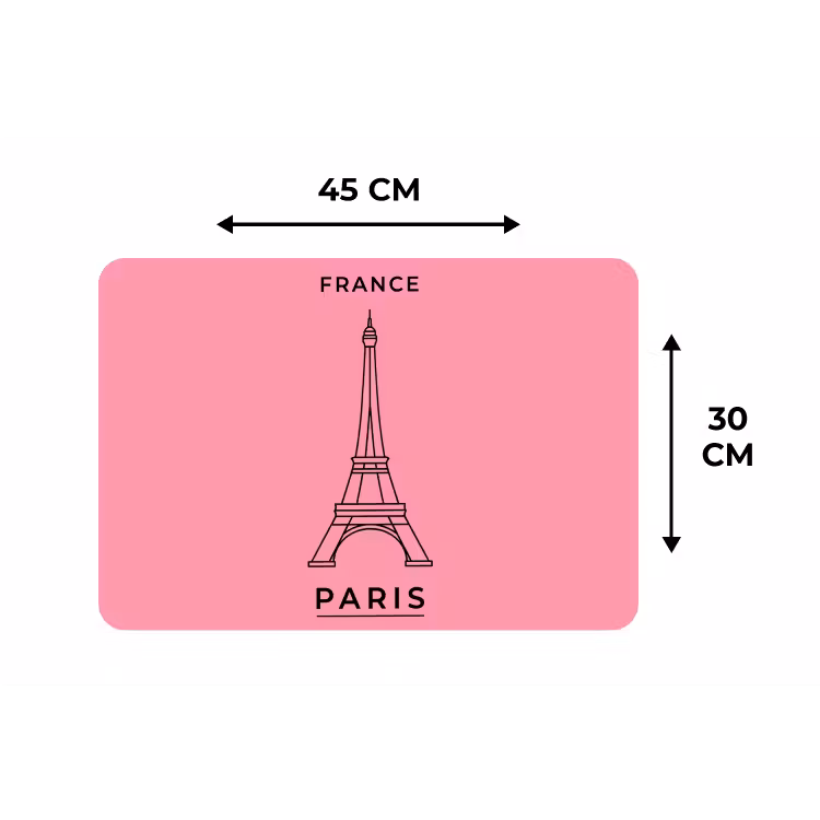 Placemat - 6 stuks - Eiffeltoren - Parijs - Architectuur - Minimalistisch - Roze — 3