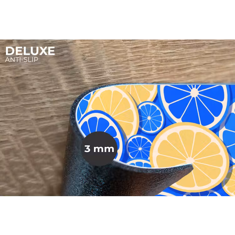 Placemat - 6 stuks - Fruit - Schijven - Patroon - Modern - Blauw - Geel — 4