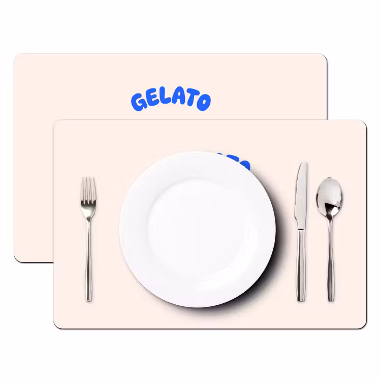Placemat - 6 stuks - IJs - Citroen - Illustratie - Geel - Dessert — 2