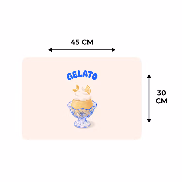 Placemat - 6 stuks - IJs - Citroen - Illustratie - Geel - Dessert — 3