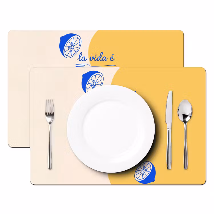 Placemat - 6 stuks - Italië - Eten - Citroen - Vis - Grafisch — 2