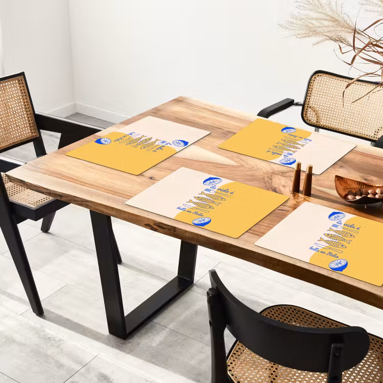Placemat - 6 stuks - Italië - Eten - Citroen - Vis - Grafisch — 5