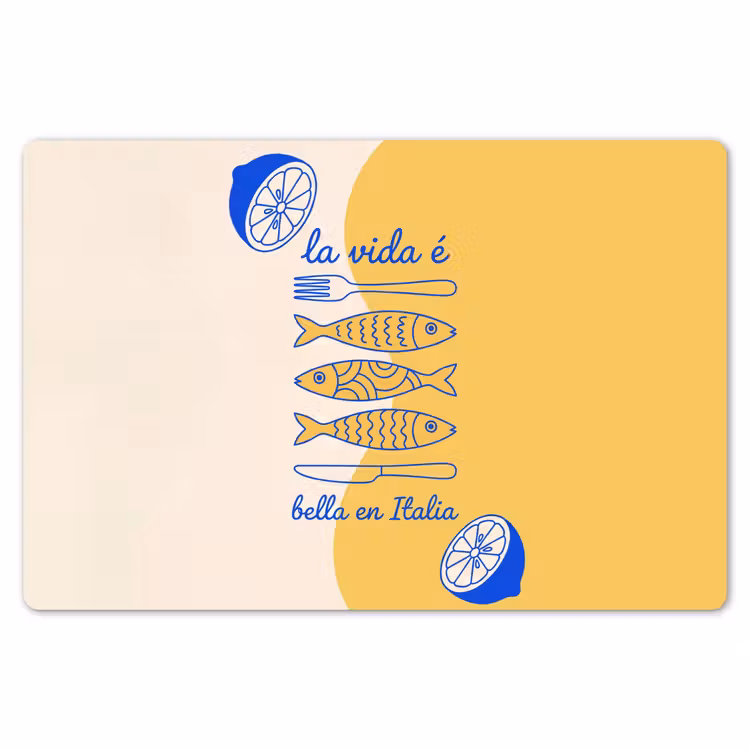 Placemat - 6 stuks - Italië - Eten - Citroen - Vis - Grafisch — 7