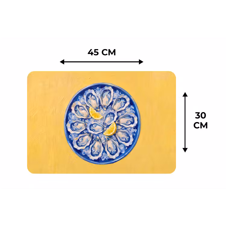 Placemat - 6 stuks - Oesters - Citroen - IJs - Modern - Geel — 3