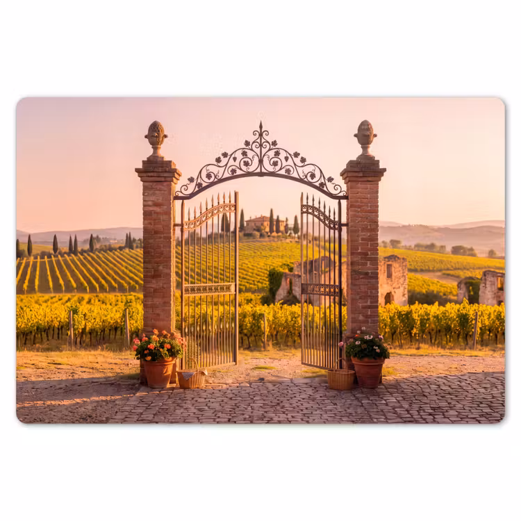 Placemat - 6 stuks - Poort - Landschap - Platteland - Zonlicht - Warm — 7