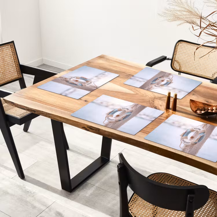 Placemat - 6 stuks - Reddingsboei - Maritiem - Welkom - Blauw - Wit — 5
