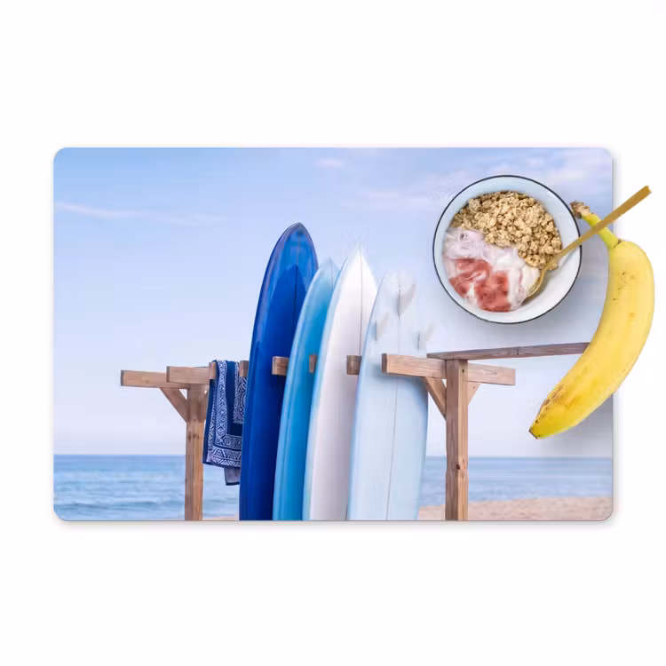 Placemat - 6 stuks - Surfplank - Strand - Zomer - Blauw - Water — 1