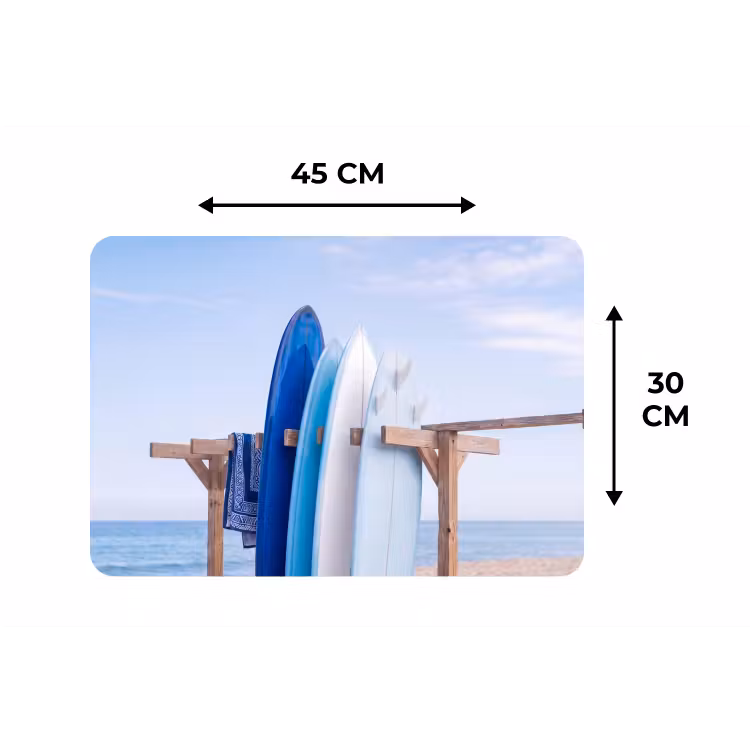 Placemat - 6 stuks - Surfplank - Strand - Zomer - Blauw - Water — 3