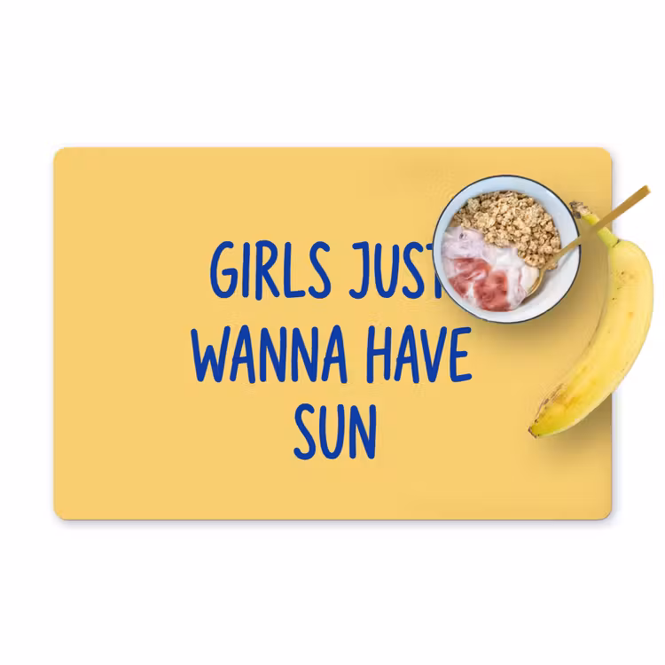 Placemat - 6 stuks - Tekst - Zon - Zomer - Modern - Geel — 1