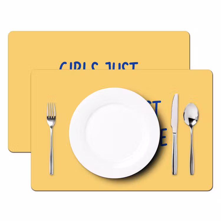 Placemat - 6 stuks - Tekst - Zon - Zomer - Modern - Geel — 2